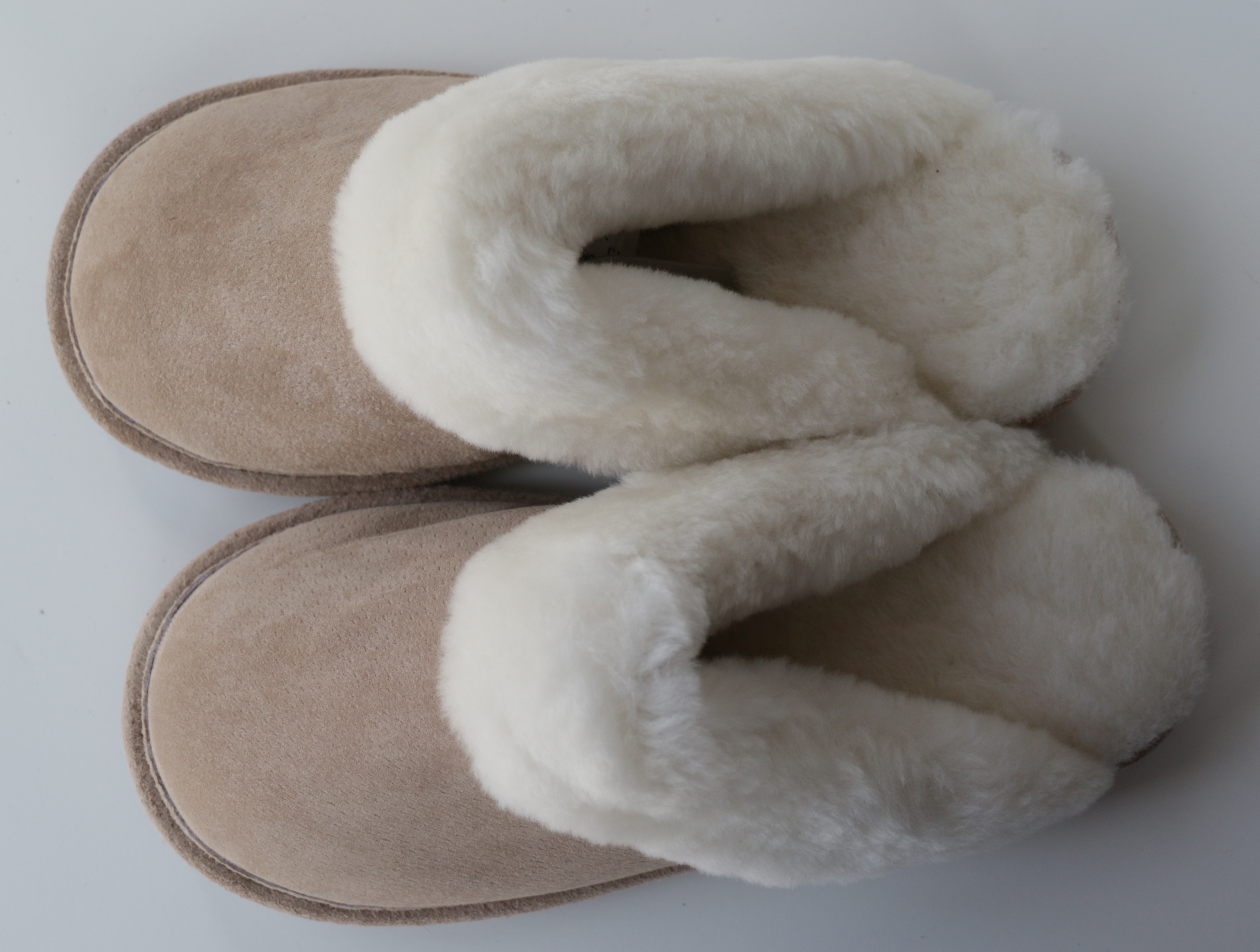 Beige | White XL Real Fur Slippers 11